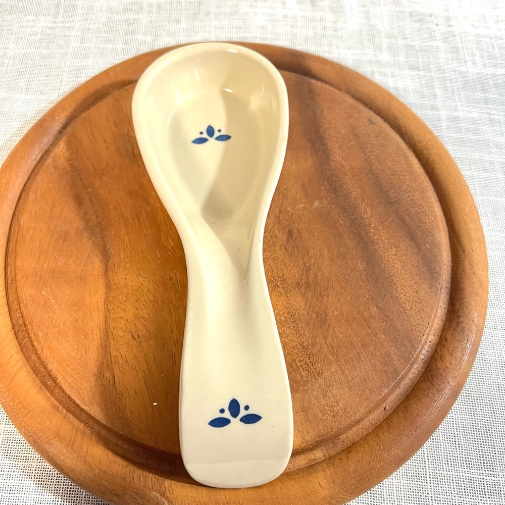 Vintage Roseville Ohio spoon rest friendship pottery decor gift